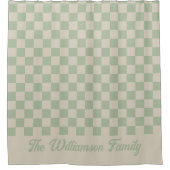 Rideaux De Douche Laurel green À damiers esthétique (Devant)