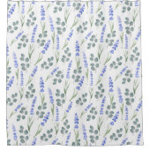 Rideaux De Douche Lavande d'aquarelle et Motif d'eucalyptus (Devant)