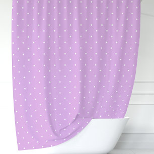 Rideaux De Douche Lavande et pois blancs