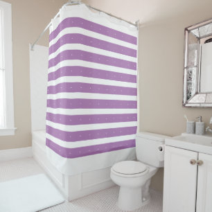 Rideaux De Douche Lavande et rayures blanches