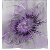 Rideaux De Douche Lavande Fleur Dream Moderne Abstrait Fractal Art (Devant)