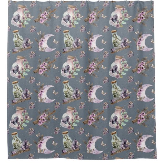 Rideaux De Douche Lavande mystique Boho Lavender Lune et potions (Devant)