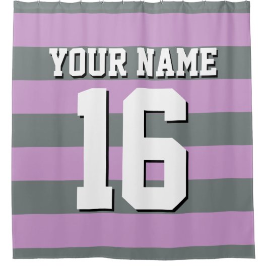 Rideaux De Douche Lavande Purple Charcoal Sports Jersey Stripe (Devant)