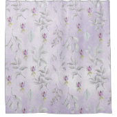 Rideaux De Douche Lavender Chic Floral Feuille Motif (Devant)