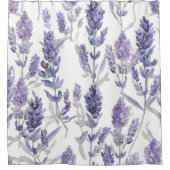 Rideaux De Douche Lavender Fields | Purple Watercolor Flower Pattern (Devant)