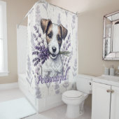 Rideaux De Douche Lavender Terrier Love (En situation)