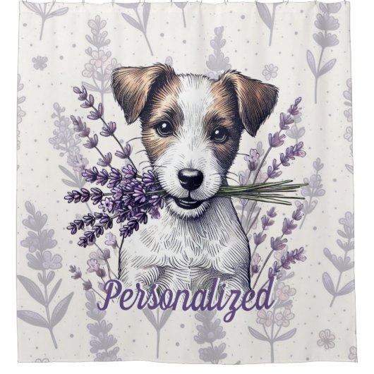 Rideaux De Douche Lavender Terrier Love (Devant)