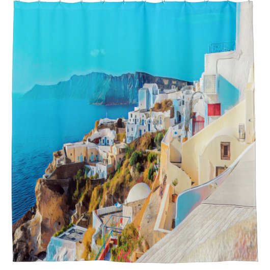 Rideaux De Douche ldp SANTORINI - panorama - (Devant)