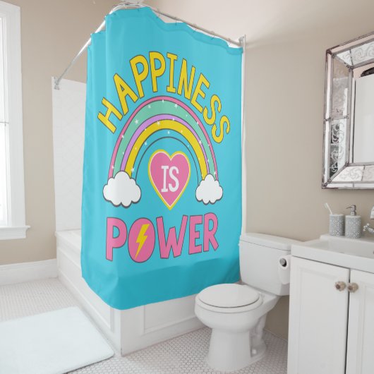 Rideaux De Douche Le bonheur est Power Rainbow (En situation)