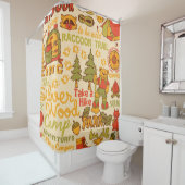 Rideaux De Douche Le camp en bois d'argent, personnages mignons patt (En situation)