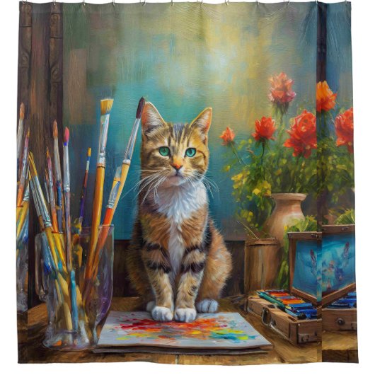 Rideaux De Douche Le Chat Artistique (Devant)