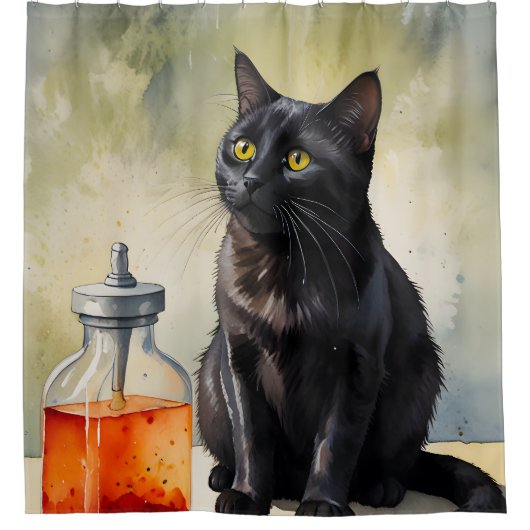 Rideaux De Douche Le chat de l'alchimiste (Devant)