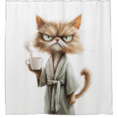 Rideaux De Douche Le chat Grumpy a besoin de café (Devant)