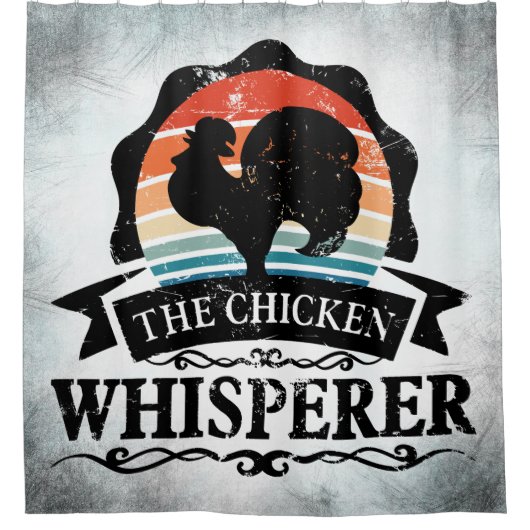 Rideaux De Douche Le Chuchoteur de Poulets Drôle (Devant)