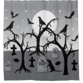 Rideaux De Douche Le cimetière éffrayant d'Halloween Tombstones (Devant)