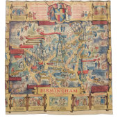 Rideaux De Douche Le coeur carte de Birmingham, Angleterre (Devant)