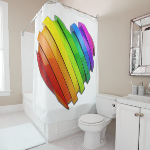 Rideaux De Douche Le cœur sculptural tridimensionnel de SlipperyJoe 