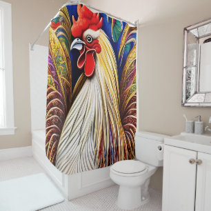 Rideaux De Douche Le coq majestueux - Un portrait glorieux