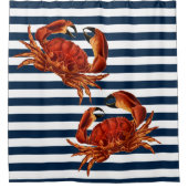 Rideaux De Douche Le crabe rouge côtier en bandes marines (Devant)