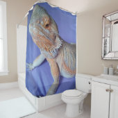 Rideaux De Douche Le dragon barbu adorable ferment le bleu d'image (En situation)