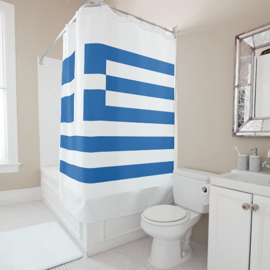 Rideaux De Douche Le drapeau de la Grèce (En situation)
