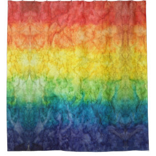 Rideaux De Douche Le drapeau tie-dyé de SlipperyJoe arc-en-ciel pres