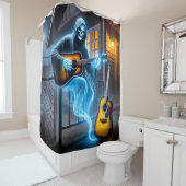 Rideaux De Douche Le fantôme joue de la guitare (En situation)
