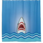 Rideaux De Douche Le grand requin blanc saute des vagues (Devant)