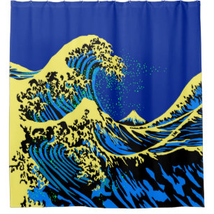 Rideaux De Douche Le grand style d'art de bruit de vague de Hokusai