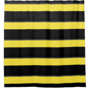 Rideaux De Douche Le jaune, noircissent les rayures
