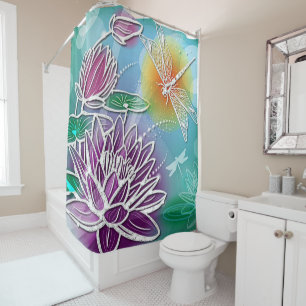 Rideaux De Douche Le joli été de mouche mignonne de dragon colore