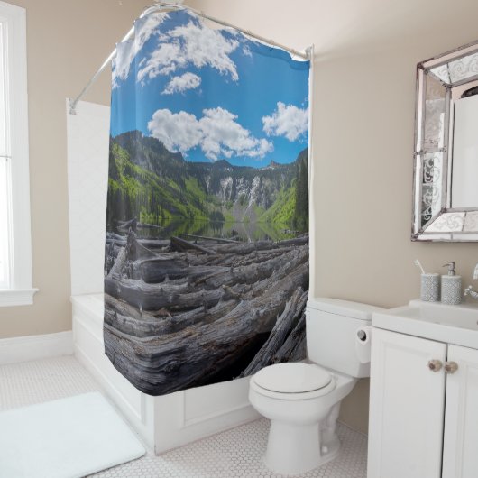 Rideaux De Douche Le lac alpin (En situation)
