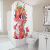 Rideaux De Douche Le mignon dragon chinois (En situation)