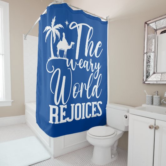 Rideaux De Douche Le monde fatigué se délecte (En situation)