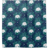 Rideaux De Douche Le Motif blanc Lotus Midnight Lotus (Devant)