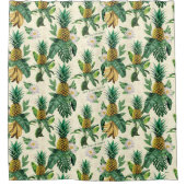 Rideaux De Douche Le Motif blanc Lotus Pineapple Paradise (Devant)