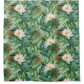 Rideaux De Douche Le Motif blanc Lotus Tropical Canopy (Devant)