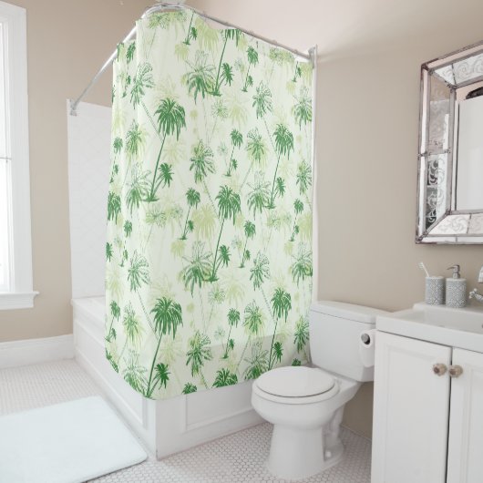 Rideaux De Douche Le Motif Green Palm Tree (En situation)