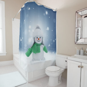 Rideaux De Douche Le personnage de bonhomme de neige de Noël adorabl