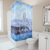 Rideaux De Douche Le pont Mackinac (En situation)