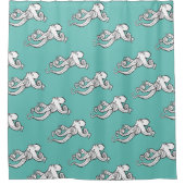 Rideaux De Douche Le poulpe original esquisse Teal (Devant)