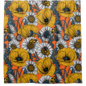 Rideaux De Douche Le pré en jaune et bleu (Devant)