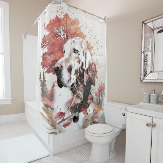 Rideaux De Douche Le Setter Anglais, Passion de la Chasse (En situation)