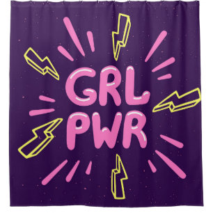 Rideaux De Douche Le slogan féministe "Girl power", arrière - plan v