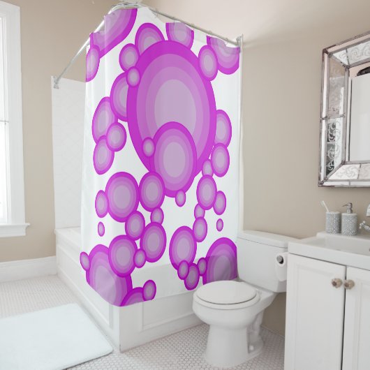 Rideaux De Douche Le style années 70 Violet (En situation)