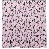 Rideaux De Douche Le style français a habillé le chat avec le motif (Devant)