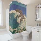Rideaux De Douche Le surf des dauphins (En situation)
