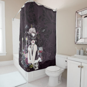 Rideaux De Douche Le Vampiress Moody Gothic Vampy Glam Pale Peau
