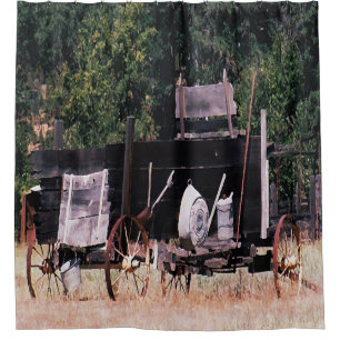 Rideaux De Douche Le wagon de la ruée vers l'or historique......