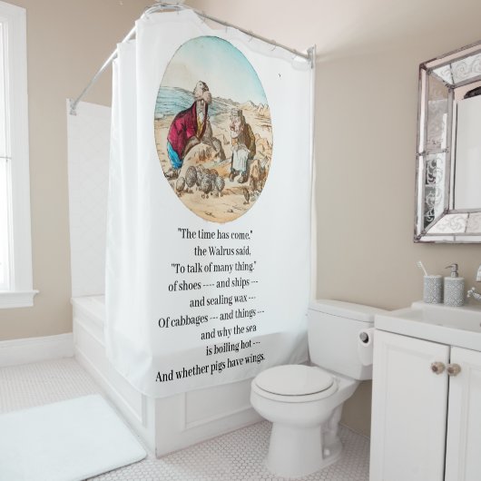 Rideaux De Douche Le Walrus dit au Carpenter (En situation)